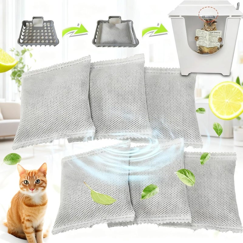 PurifyLogix 6PCS Activated Charcoal Odor Absorber Bags Compatible with Modkat Flip Cat Litter Box Kit, Natural Freshest Coconut shell Charcoal Bags, Absorb Odors/Control Damp from Pets/Keep Home Fresh - Image 1
